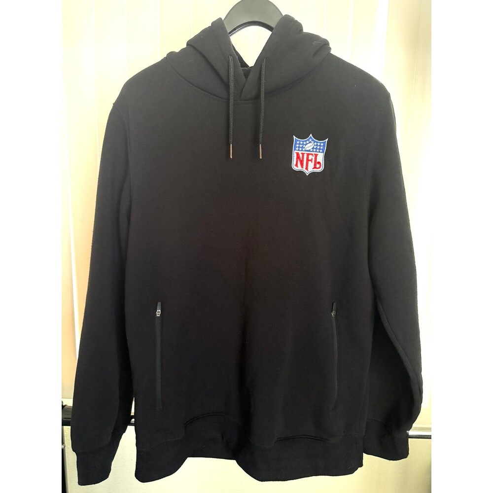 Men’s NFL  Football Black Logo Sweatshirt Hoodie Size Medium